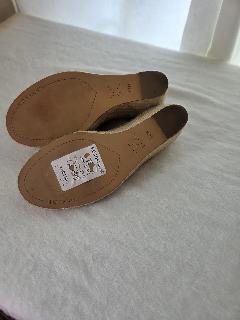 Nordstrom Taupe Gray Crisscross Espadrille Slingback Sandals Quality Leather